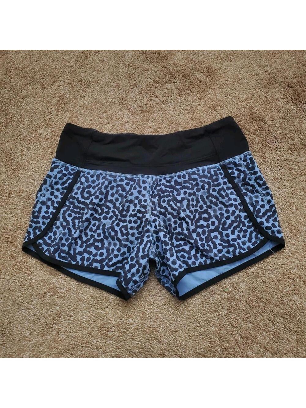 Lululemon Speed Up Shorts Womens Size 4 Blue Dots Lined Athletic Running Y2k